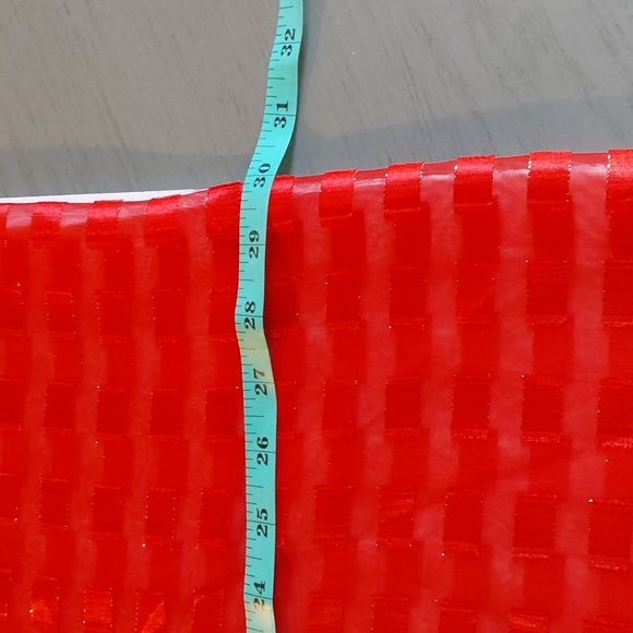 Cejon Vibrant Red Semi Sheer Dress Scarf Metallic Shimmer Box Design Large - Picture 6 of 7